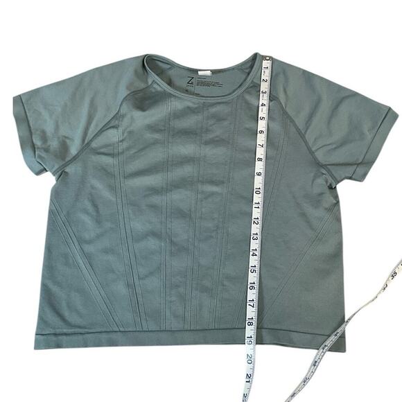Z by Zella Seamless Stretch Crop Top Shirt Thunder Gray Size XL Active Workout - Picture 6 of 9